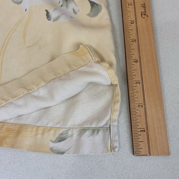 Tommy Bahama Silk Shirt Mens XL Yellow Gray White Button Up Camp Tropical Cruise - Picture 7 of 9